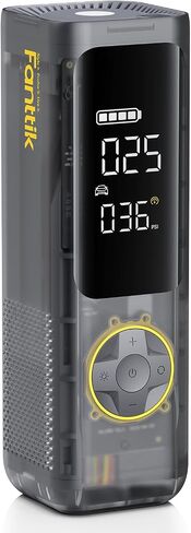 Fanttik X8 APEX Tire Inflator Portable Air Compressor, 1 Min Fast Inflation, 150PSI Cordless Tire Inflator with LED Dual Screen, Suitable for Car, Bike, Motorcycle, Up to 26.3″ Tires, Mechanical Gray in Saudi Arabia