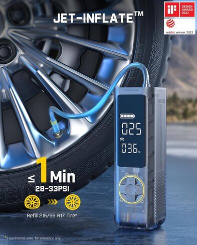 Fanttik X8 APEX Tire Inflator Portable Air Compressor, 1 Min Fast Inflation, 150PSI Cordless Tire Inflator with LED Dual Screen, Suitable for Car, Bike, Motorcycle, Up to 26.3″ Tires, Mechanical Gray in Saudi Arabia