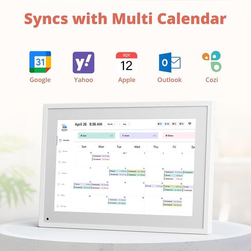 Digital Calender 15.6 Inch Smart Wall Calender, Touchscreen Electronic Calender Planner for 2025 Family Chore Chart Rewards and Schedules, Interactive Display, APP Access, Wall Mount or Stand in Kuwait