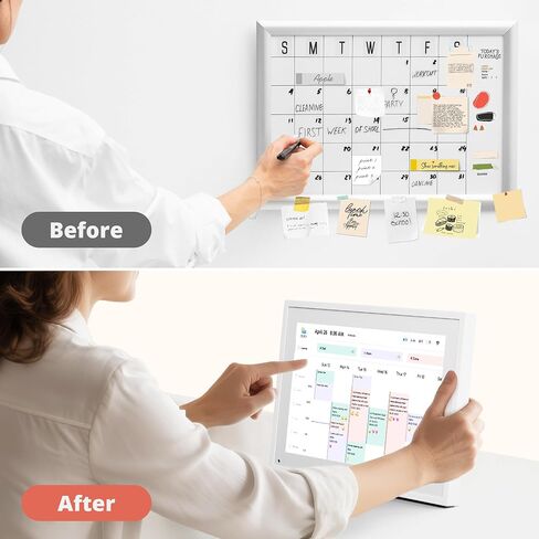 Digital Calender 15.6 Inch Smart Wall Calender, Touchscreen Electronic Calender Planner for 2025 Family Chore Chart Rewards and Schedules, Interactive Display, APP Access, Wall Mount or Stand in Kuwait