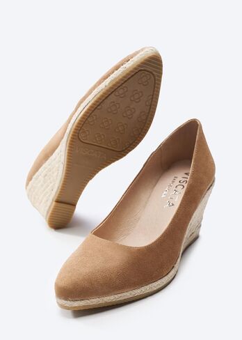 Viscata Roses Espadrille Suede Ledges U Cut Enseam Shoes 2.75 بوصة U Cut Spain مصنوعة يدويًا للنساء من قماش القطن العلوي المتنفس مع الجوت الطبيعي بنسبة 100 ٪ ، لجميع المناسبات: عارضة ، عمل ، حفلة in Saudi Arabia