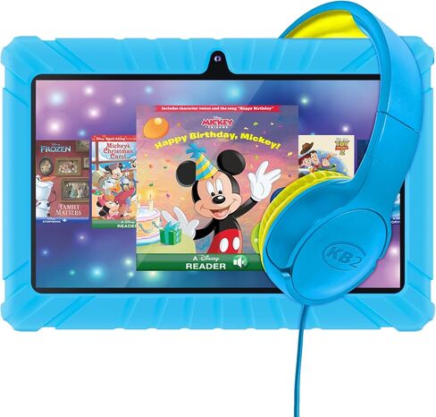 Contixo Kids Tablet Bundle V8, 7-inch HD, Ages 3-7 Toddler Learning Tablet with Camera, WiFi, Parental Control & Kid Safe Bluetooth On The Ear Headphones Bundle Purple, Perfect for Back to School in Saudi Arabia