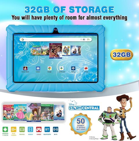 Contixo Kids Tablet Bundle V8, 7-inch HD, Ages 3-7 Toddler Learning Tablet with Camera, WiFi, Parental Control & Kid Safe Bluetooth On The Ear Headphones Bundle Purple, Perfect for Back to School in Saudi Arabia