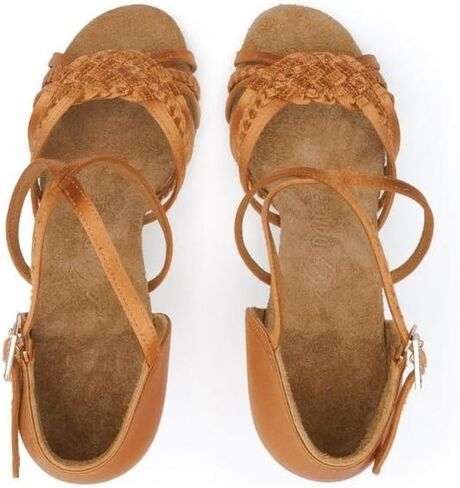 Women's Latin Dance Shoes Jazz Tango Performance Ballroom Waltz Salsa Satin Tan, #2360B, 4.5-11 in Saudi Arabia