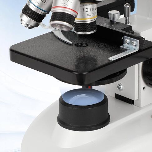 Compound Trinocular Microscope, 40x-5000x Magnification, Digital Laboratory Trinocular Compound Led Microscope with E-Eyepiece/360° Rotation/Mechanical Stage,White in Saudi Arabia