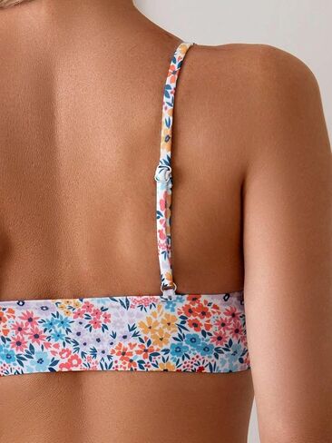 Women's Swimsuit Two Piece Floral Print Midi-Waisted Slimming Bikini Set Beach Bathing Suit Swimwear in Saudi Arabia
