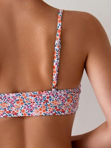 Women's Swimsuit Two Piece Floral Print Midi-Waisted Slimming Bikini Set Beach Bathing Suit Swimwear in Saudi Arabia