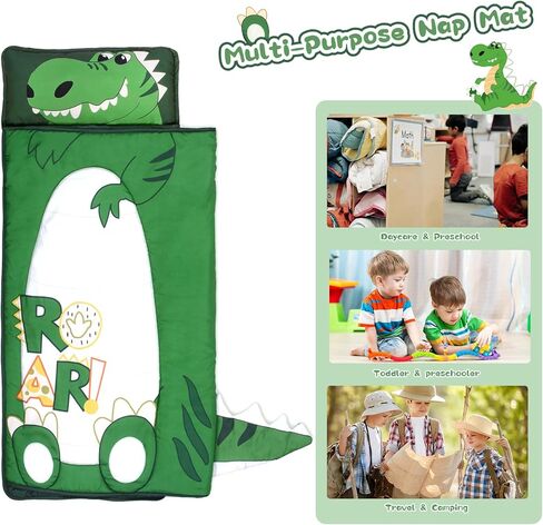 حصيرة قيلولة Mermaid لمرحلة ما قبل المدرسة مع وسادة قابلة للإزالة وحقيبة نوم للأطفال بطانية مع وسادة معززة بآلات خياطة ، قابلة لليخانة ، ناعمة للرعاية النهارية ، السفر ، التخييم 53 "x21" in Kuwait