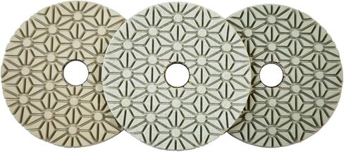 Diamond Polishing Pads 100mm 4" Inch Wet/Dry 3 Step 3 Pcs Abrasive Disc for Concrete Marble Quartz Granite Countertop Stone (3 Pcs/Kit) in Saudi Arabia