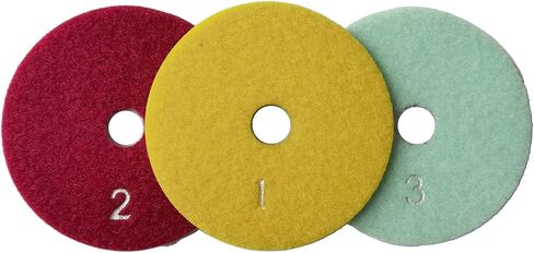 Diamond Polishing Pads 100mm 4" Inch Wet/Dry 3 Step 3 Pcs Abrasive Disc for Concrete Marble Quartz Granite Countertop Stone (3 Pcs/Kit) in Saudi Arabia