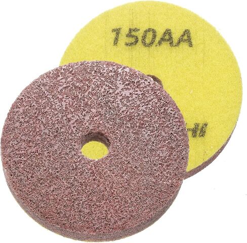HARFINGTON 2pcs Diamond Sponge Polishing Pads 3" Dia 150 Grit Emery Sand Fiber Polishing Pad Wet Use Buffing Pad for Stone Concrete Marble Grinder Polisher Buffing Wheel, Yellow Brown in Saudi Arabia