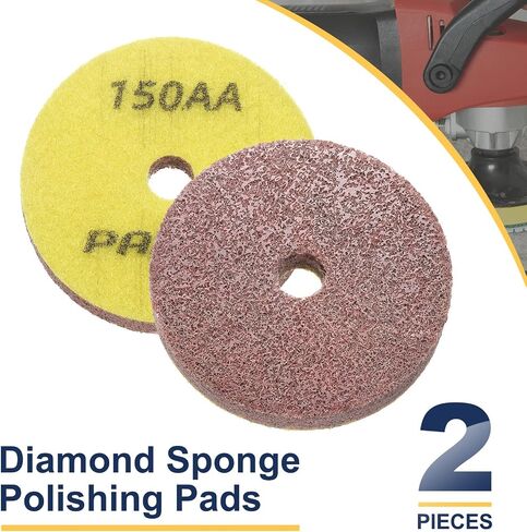 HARFINGTON 2pcs Diamond Sponge Polishing Pads 3" Dia 150 Grit Emery Sand Fiber Polishing Pad Wet Use Buffing Pad for Stone Concrete Marble Grinder Polisher Buffing Wheel, Yellow Brown in Saudi Arabia