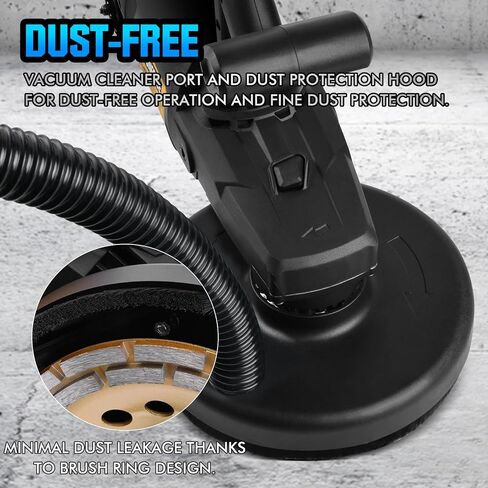 3800W Concrete Floor Grinder with Handle & Dust Shroud, 6 Speeds Control 6000RPM Concrete Floor Polisher Concrete Sander 7 Inch Concrete Surface Grinder Machine for Grinding Concrete Cement Marble in Saudi Arabia