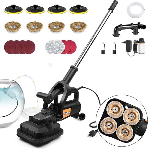 3800W Concrete Floor Grinder with Handle & Dust Shroud, 6 Speeds Control 6000RPM Concrete Floor Polisher Concrete Sander 7 Inch Concrete Surface Grinder Machine for Grinding Concrete Cement Marble in Saudi Arabia