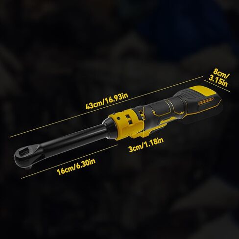 3/8 "مفتاح الربط اللاسلكي ، وجع كهربائي ممتد يتوافق مع بطارية DeWalt 20V Max ، ومسعرة محرك 59 قدمًا بدون فرش ، وأداة فقط (أصفر) in Kuwait
