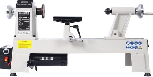 12 "× 18" آلة مخرطة خشبية Benchtop مع محرك 3/4 حصان ، وسرعة متغيرة 650-3800 دورة في الدقيقة ، والشاشة الرقمية للأعمال الخشبية والتحول - مثالية للمبتدئين والمهنيين ، والرمادي in Kuwait