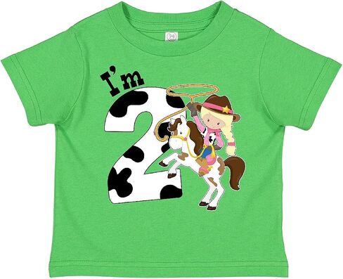 inktastic I'm Two-Cowgirl Riding Horse Birthday Toddler T-Shirt in Saudi Arabia