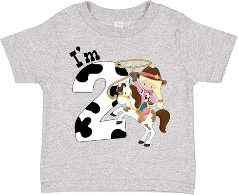inktastic I'm Two-Cowgirl Riding Horse Birthday Toddler T-Shirt in Saudi Arabia