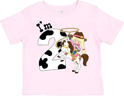 inktastic I'm Two-Cowgirl Riding Horse Birthday Toddler T-Shirt in Saudi Arabia