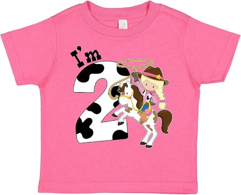 inktastic I'm Two-Cowgirl Riding Horse Birthday Toddler T-Shirt in Saudi Arabia