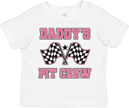 inktastic Daddy's Pit Crew Design with Checkered Flags Toddler T-Shirt in Saudi Arabia