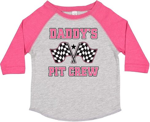 inktastic Daddy's Pit Crew Design with Checkered Flags Toddler T-Shirt in Saudi Arabia