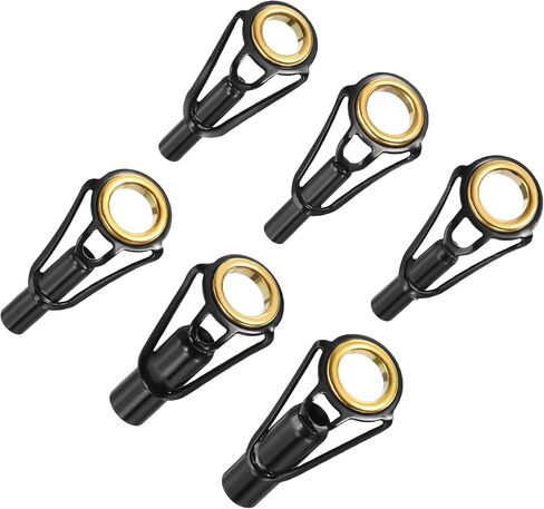 M METERXITY 30 Pack Fishing Rod Tip Repair Kit - Stainless Steel Ring Guide Replacement, Corrosion-Resistant, Apply to Fishing Rod (4.2-5.5mm Tube Dia, Black) in Saudi Arabia