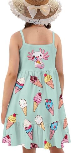 Youngerbaby Dresses for Toddle Girls 3-14T Spaghetti Strap Midi Dress Back to School Dresses One Piece Sundresses in Saudi Arabia