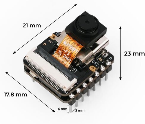 Seeed Studio XIAO ESP32 S3 Sense - 2.4GHz Wi-Fi, BLE 5.0, OV2640 Camera Sensor, Digital Microphone, 8MB PSRAM, 8MB Flash, Battery Charge Supported, Rich Interface, IoT, Embedded ML in Kuwait