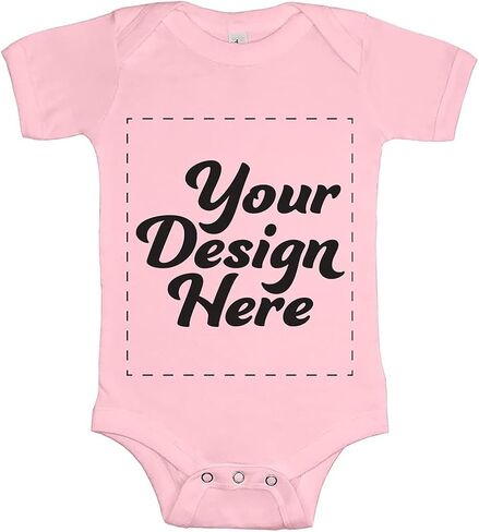 Custom Baby Bodysuit Design Your Own Body suit Add Print Text/Image Personalized Ultra Soft Cotton Baby Boy & Girl in Saudi Arabia