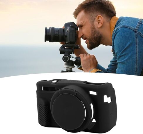 Akozon Camera Silicone Case with Lens Cover Soft Protective Skin for G7X2 Mirrorless Camera (Roseate) in Saudi Arabia