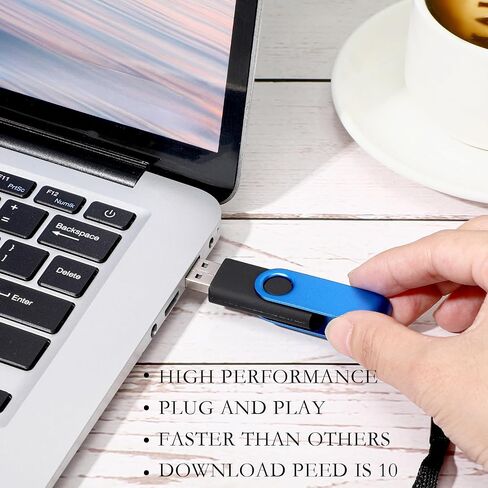 10 عبوات من محركات فلاش بسحاب مع حبل قصير وبطاقات مفاتيح وحافظة تخزين معدنية USB 2.0 محركات ابهام متعددة الحزم ذاكرة دوارة ملونة محمولة لتخزين البيانات (64GB) in Saudi Arabia