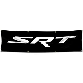 Flag Compatible with SRT Flag Banner Hellcat Car Banner Flag Decor Motor Racing 2x8ft Banner for Garage Man Cave Dorm Room