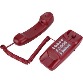 Mini Corded Telephone Telephones Landline Wall Phones for Landline Plain Landline Phone Wall Corded Telephone with Mute and Flash Function,for Hotel Office Home Company Mall(Black)