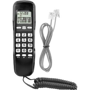 Trimline Corded Phone Telephones Landline Expandable Home Office Hotel Telephone Call Screener & Incoming Caller ID Handsets Phone with LCD Display Not Support Wall-Mounted(Black)