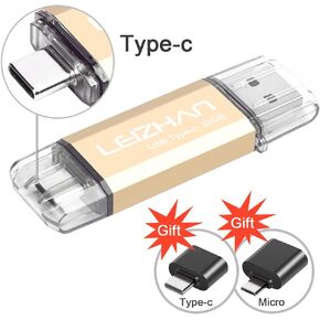 محرك فلاش USB من النوع C بسعة 256 جيجابايت من Leizhan، عصا صور USB C لهاتف Huawei P20، Samsung Galaxy S10، S9، Note 9، S8، S8 Plus، مع محول USB OTG Micro وType C USB إلى محول USB