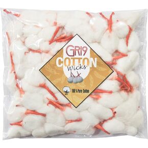 100pc Cotton Wicks for Diya Handmade Long Cotton Wicks for Puja Pooja Jyot Batti for Oil Lamp Diyas for Diwali Deepawali Diya Ideal for Brass, Kuber Clay Diya for Home Mandir Temple (Long, 100)