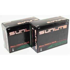 Sunlite Standard Presta Valve Tubes, 20 x 1.125 (451 x 28) / 32mm, Black