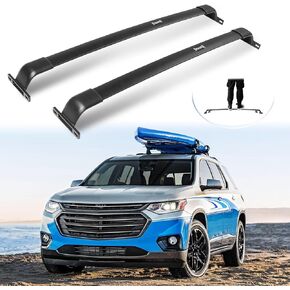 Heavy Duty 220LBS Cross Bars Roof Racks for 2022 2023 Chevy Chevrolet Traverse – All Aluminum Cross Rails for Canoe, Kayak, and Bike