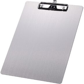 Metal Clipboard with Pen Holder,Letter/A4 Size (8.5x11) Horizontal 304 Stainless Steel Clipboards,Landscape Clip Boards for Office School Supplies(Not to be adsorbed by Magnets)