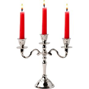 Rely+ 3 Arm Candelabra Gold Glossy 8" Tall - Taper Candle Holders - Candle Stands - Candlesticks Holders for Home Decor, Wedding, Party, Dining Table Centerpiece, Fit 3/4 inch Candles Mini Candelabras