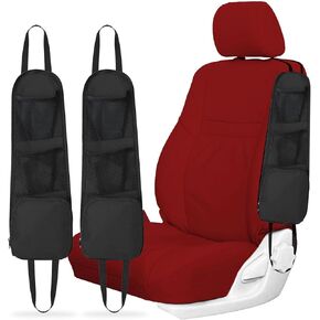 2Pcs Car Seat Organizer, Car Seat Side Storage Hanging Bag, Multifunctional Mesh Net Pocket for Holding Phones, Water Cups, Paper Towels, Car Organizer Universal for Cars, SUVs, Trucks