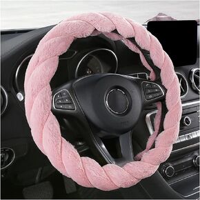 AICEL Furry Car Steering Wheel Cover, 15 inch Automotive Fluffy Soft Breathable Warm Non-Slip Vehicle Steering Wheel Protector Interior Decoration for Man Women Girl, Universal for Truck SUV