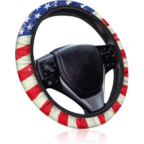1 PC Car Steering Wheel Cover, 14.96" Skull All-Season Sweat-Absorbent Breathable Steering Wheel Protective Cover, Decorative Modification Accessory, for Most Car Models (Black & White)