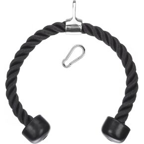 Katai - Ultra Tough Tricep Rope Pull Down Cable for Gym - LAT Pulldown Attachment for Workout Machine - Complete with Snap Hook Carabiner