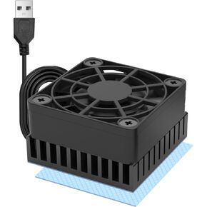 PANO-MOUNTS 40mm Mini USB Radiator Fan Silent and Efficient 4010 Fan with Included 10mm Aluminum Heat Sink and Thermal Pad for Graphics Cards Router HDD 3D Printer