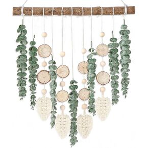 Sggvecsy 21’’ Eucalyptus Wall Hanging Decor Artificial Eucalyptus Plant Fake Greenery Leaves Boho Wall Decor with Wooden Stick for Bedroom Bathroom Kitchen Rustic Farmhouse Home Living Room Decoration