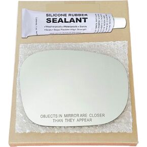 Mirror Glass Replacement + Silicone Adhesive for 1999-2004 Nissan Pathfinder Passenger Side (1999 2000 2001 2002 2003 2004 99 00 01 02 03 04)