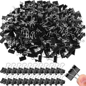 Jetec 500 Pieces Binder Clips Medium Paper Clamps Metal Paper Clips for Teachers Students Classroom Business Office and School Office Supplies(0.6 Inch,Black)