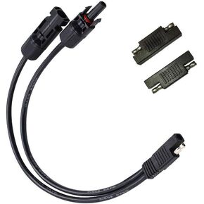Solar Panel Connectors 10AWG Compatible with MC4 Connecter to SAE Adapter PV Extension Cable Wire for RV Caravan Solar Panels Battery Charger kit with Two SAE to SAE Polarity Reverse Adapters